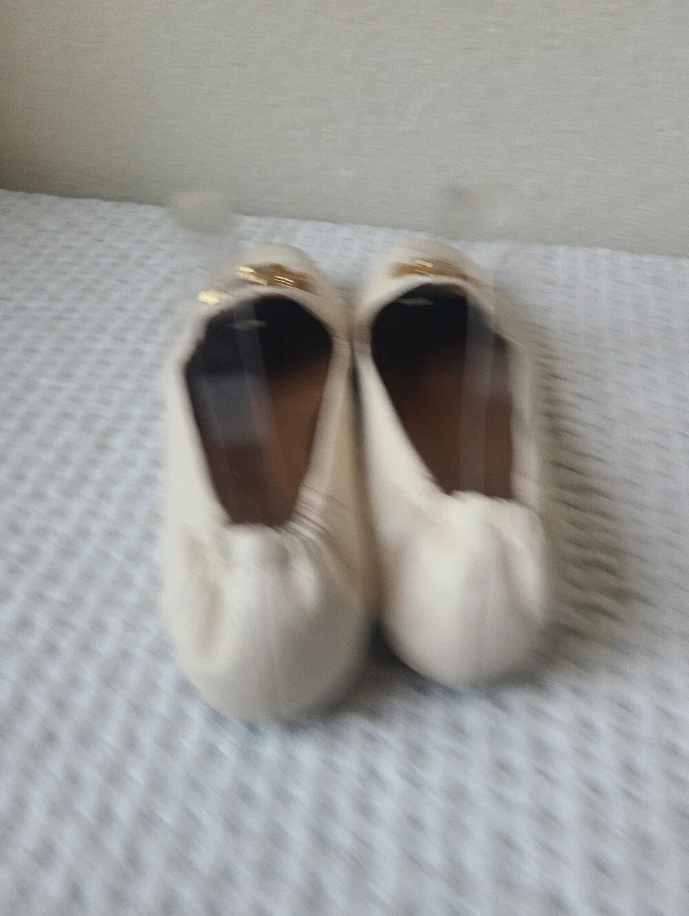 Tory Burch Women's Cream Leather Eleanor Loafers Size 10